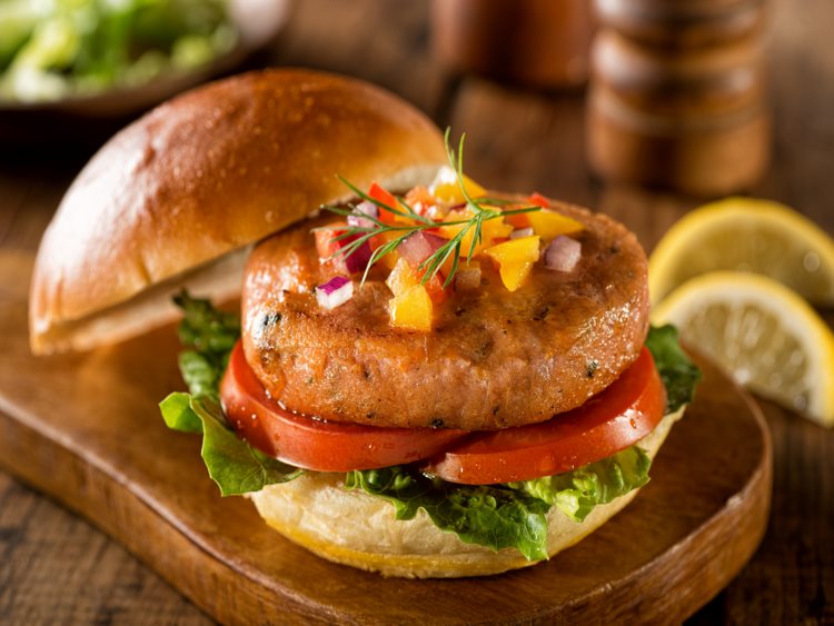 Our Alaskan Salmon Burger is 100% pure meat with no fillers or additives.