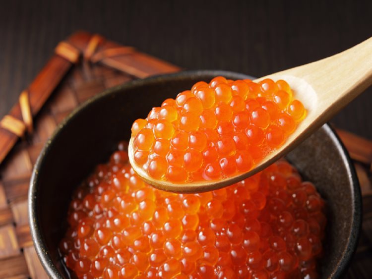 Salmon Roe Ikura has a soft texture that bursts with a delicious salty flavor.